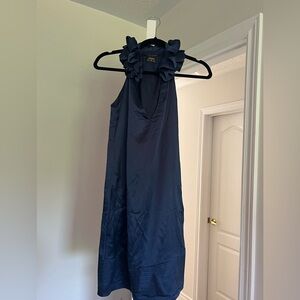 100% silk Navy mid-length dress
